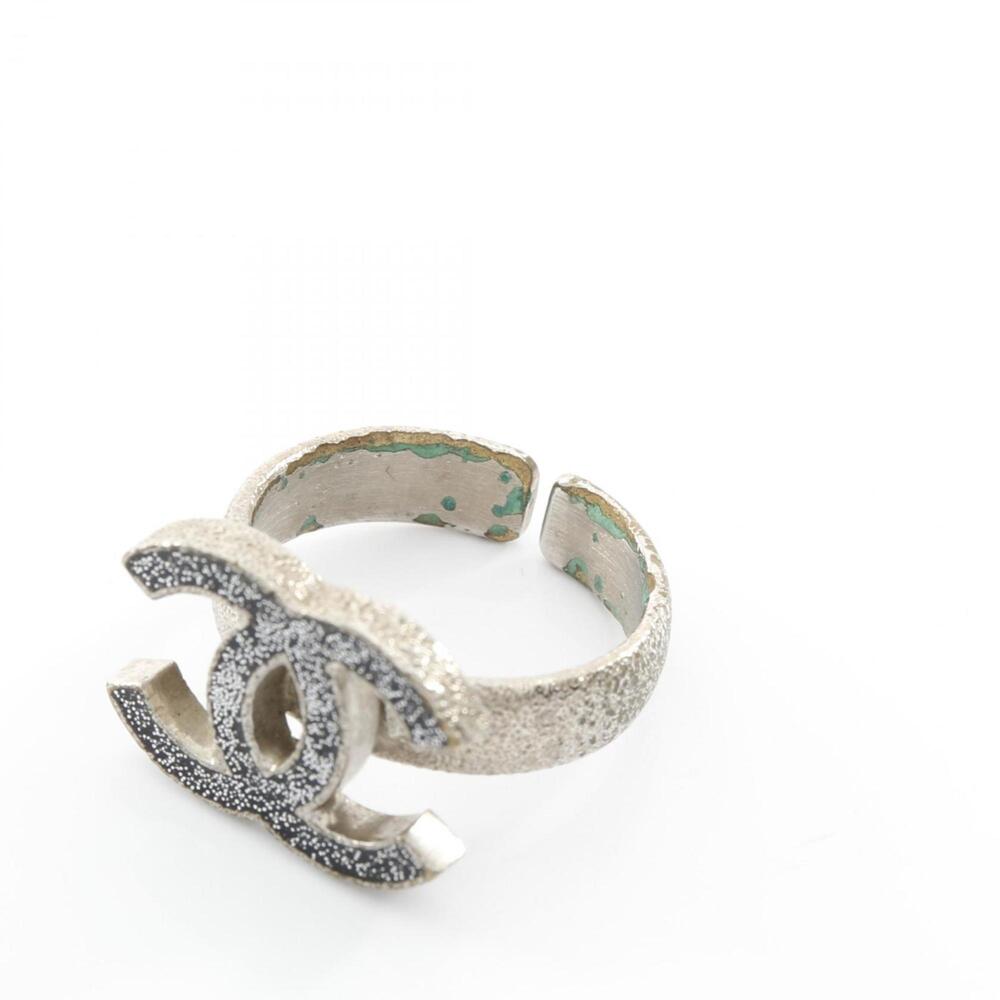 CHANEL Authentic Silver Logo Ring - Picture 6 of 7